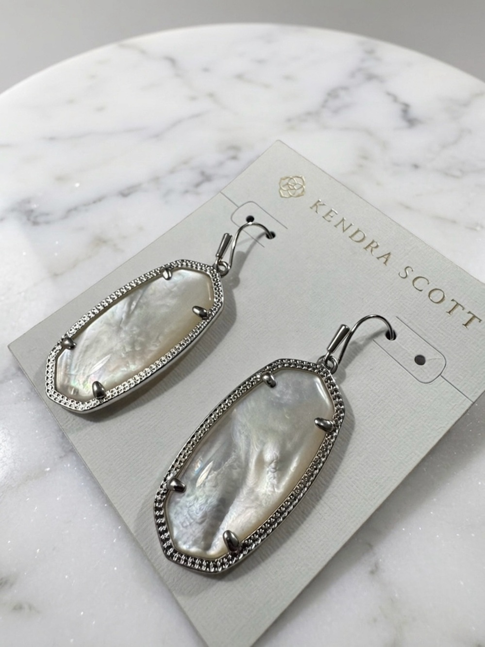 Kendra Scott Glass Stone 14k Gold Plated Over Brass Elisa Drop Earrings - Picture 3 of 4